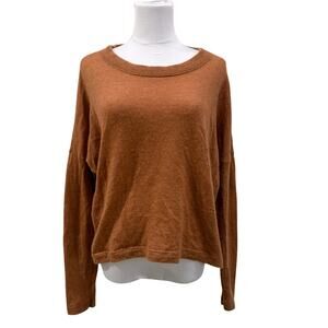 Madewell 100% Cashmere Sweater Small Rust Brown Lightweight Pullover Soft Knit